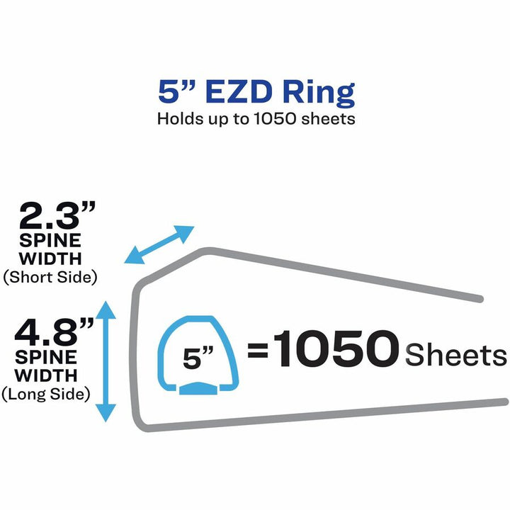 Image of Avery® Heavy-Duty View Binder With Durahinge And Locking One Touch Ezd Rings, 3 Rings, 5" Capacity, 11 X 8.5, Pacific Blue