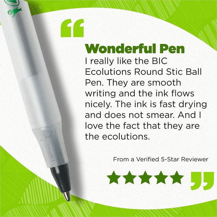 Image of BIC GSME509BK Ecolutions Round Stic Ball Point Pen
