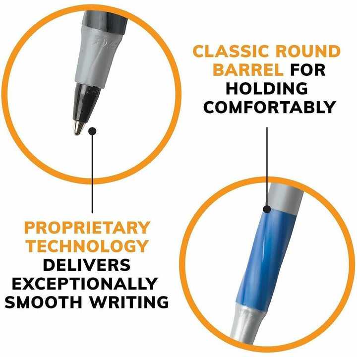 Image of BIC GSMG361BE Round Stic Grip Ballpoint Pen, 1.2 mm Medium Pen Point, Blue Ink, Brass Tip, 36 / Box
