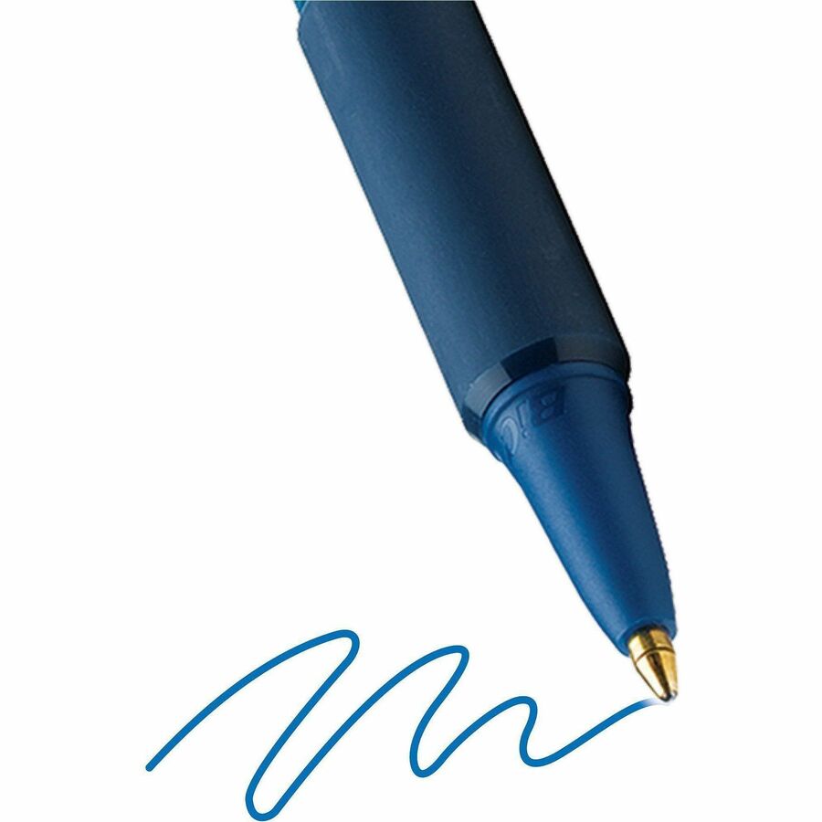 Image of BIC SCSM361BE SoftFeel Retractable Ball Pens, 1 mm Medium Pen Point, Retractable, Blue Ink, Blue Barrel, 36 / Box