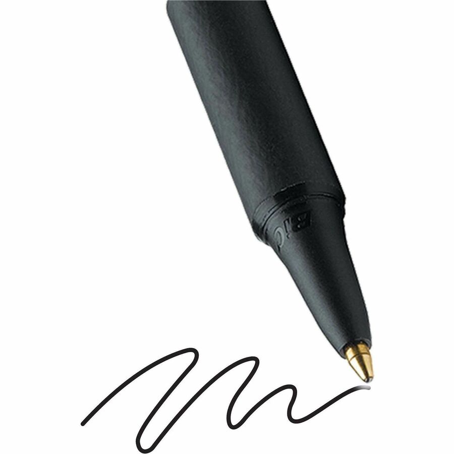 Image of BIC SCSM361BK SoftFeel Retractable Ball Pens, 1 mm Medium Pen Point, Retractable, Black Ink, Black Barrel, 36 / Box