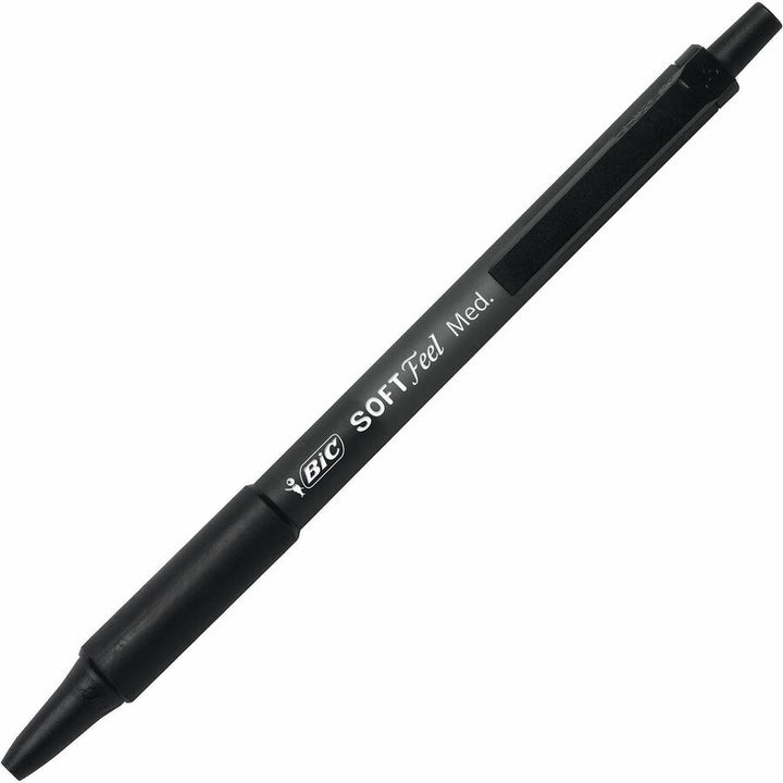 Image of BIC SCSM361BK SoftFeel Retractable Ball Pens, 1 mm Medium Pen Point, Retractable, Black Ink, Black Barrel, 36 / Box