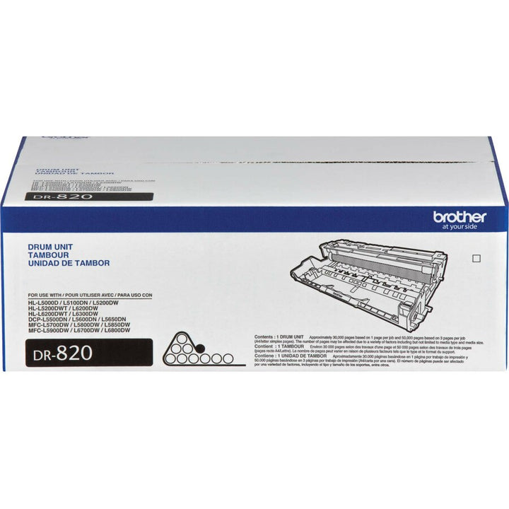 Image of Brother DR820 Drum Unit, Laser Print Technology, 30000, Black, OEM, 1 Each