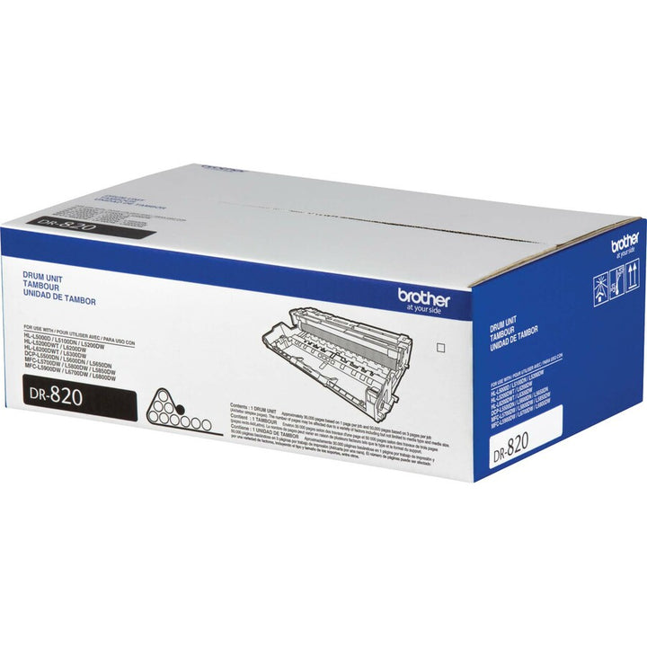 Image of Brother DR820 Drum Unit, Laser Print Technology, 30000, Black, OEM, 1 Each