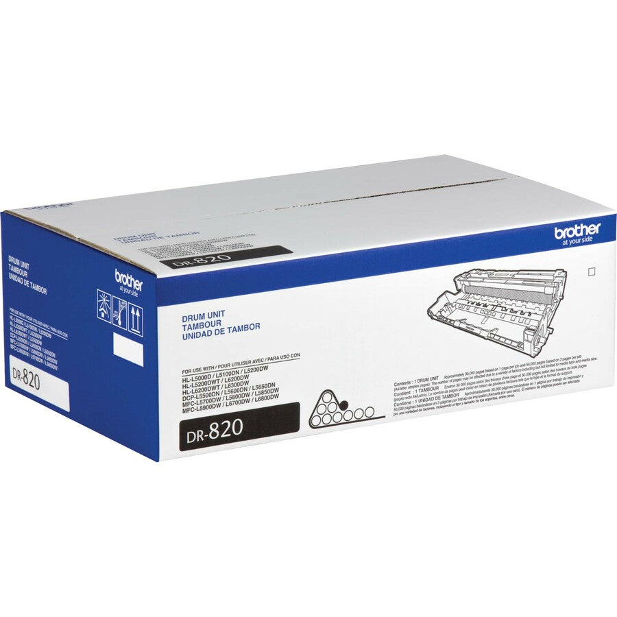 Image of Brother DR820 Drum Unit, Laser Print Technology, 30000, Black, OEM, 1 Each