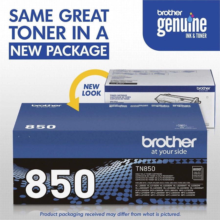 Image of Brother TN850 High-yield Toner Cartridge, 8000 Pages, 1 Each
