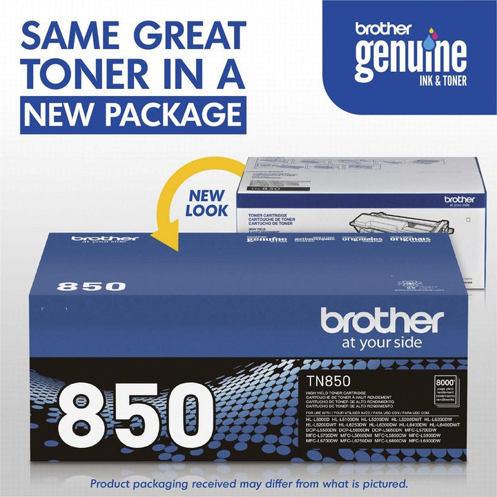 Image of Brother TN850 High-yield Toner Cartridge, 8000 Pages, 1 Each