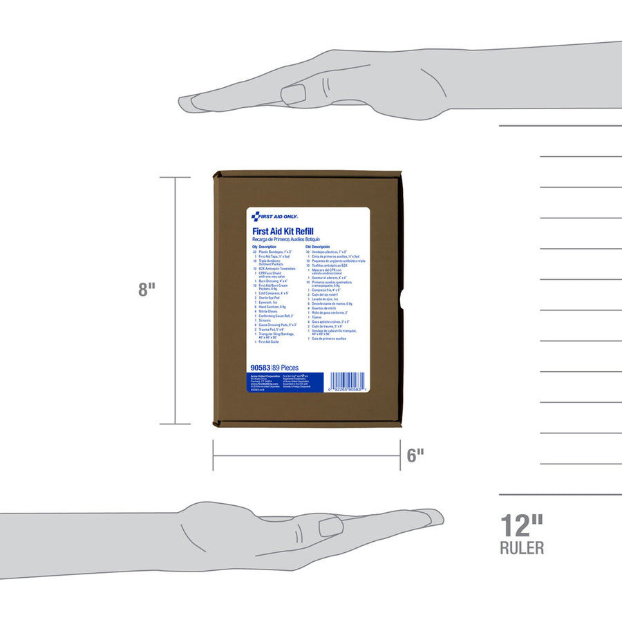 Image of First Aid Only 90583 25-Person Bulk First Aid Refill, ANSI Compliant, 89 x Piece(s) For 25 x Individual(s), 1 Box