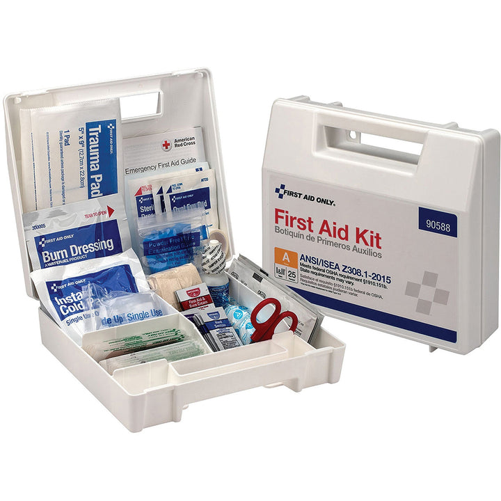 Image of First Aid Only 90588 25-Person Bulk Plastic First Aid Kit, ANSI Compliant, 89 x Piece(s) For 25 x Individual(s), 1 Each