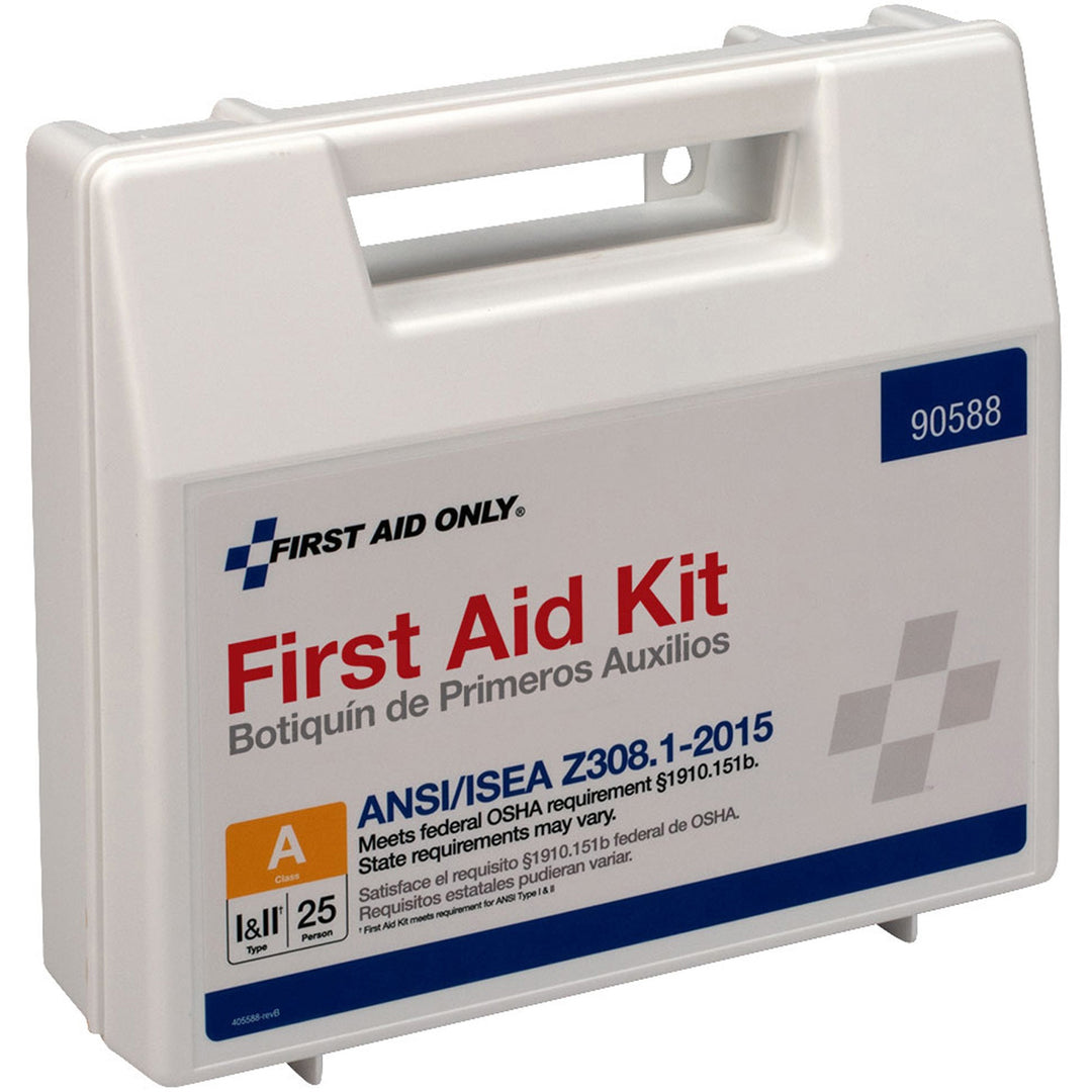 Image of First Aid Only 90588 25-Person Bulk Plastic First Aid Kit, ANSI Compliant, 89 x Piece(s) For 25 x Individual(s), 1 Each