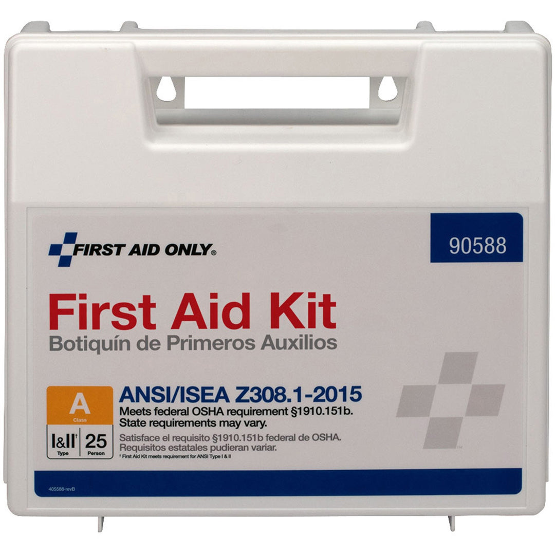 Image of First Aid Only 90588 25-Person Bulk Plastic First Aid Kit, ANSI Compliant, 89 x Piece(s) For 25 x Individual(s), 1 Each