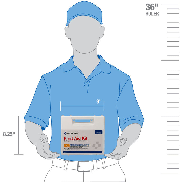 Image of First Aid Only 90588 25-Person Bulk Plastic First Aid Kit, ANSI Compliant, 89 x Piece(s) For 25 x Individual(s), 1 Each