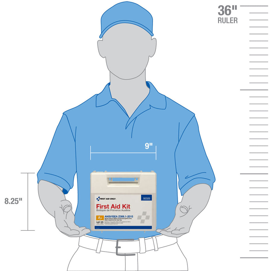 Image of First Aid Only 90589 25-Person Bulk Plastic First Aid Kit, ANSI Compliant, 141 x Piece(s) For 25 x Individual(s), 1 Each