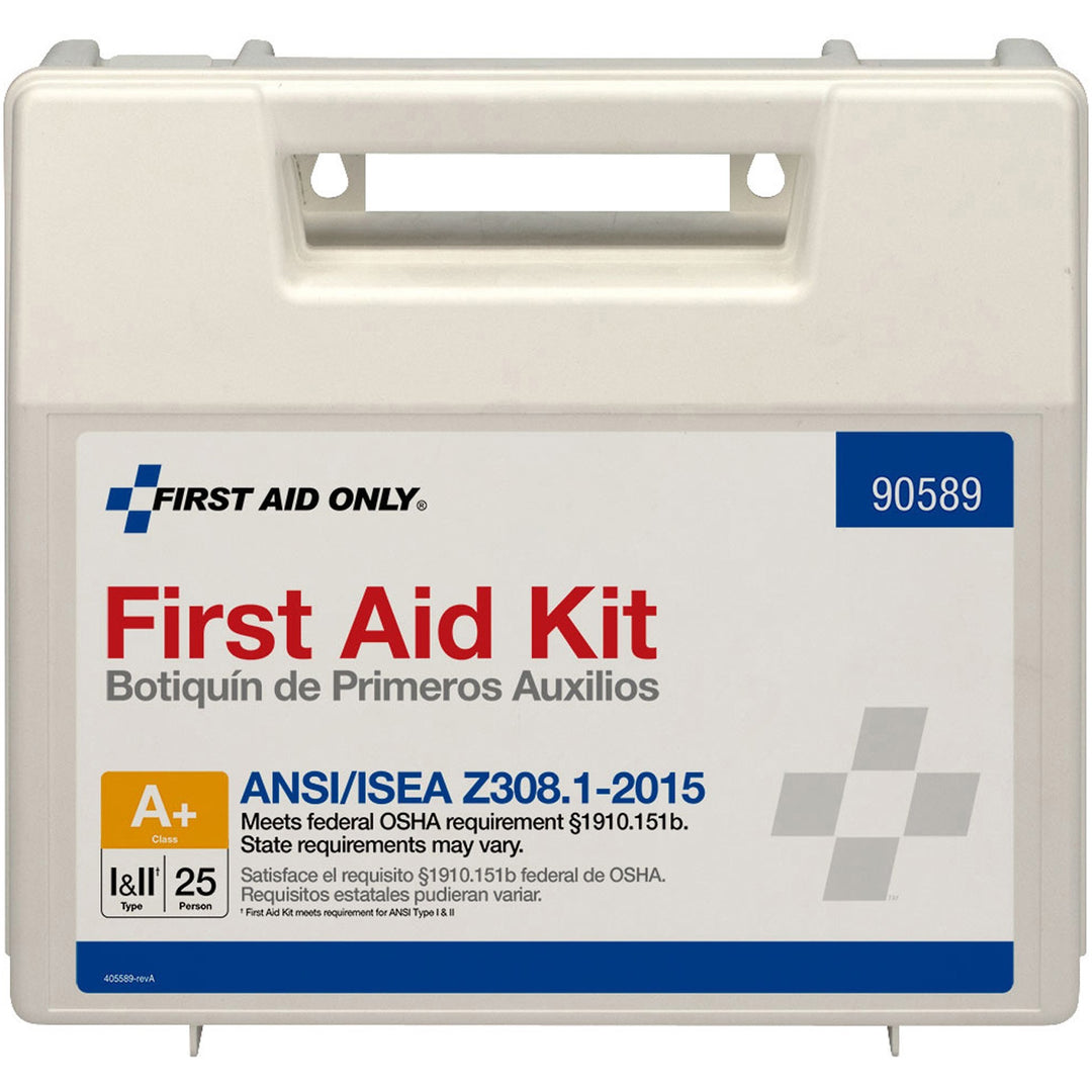 Image of First Aid Only 90589 25-Person Bulk Plastic First Aid Kit, ANSI Compliant, 141 x Piece(s) For 25 x Individual(s), 1 Each