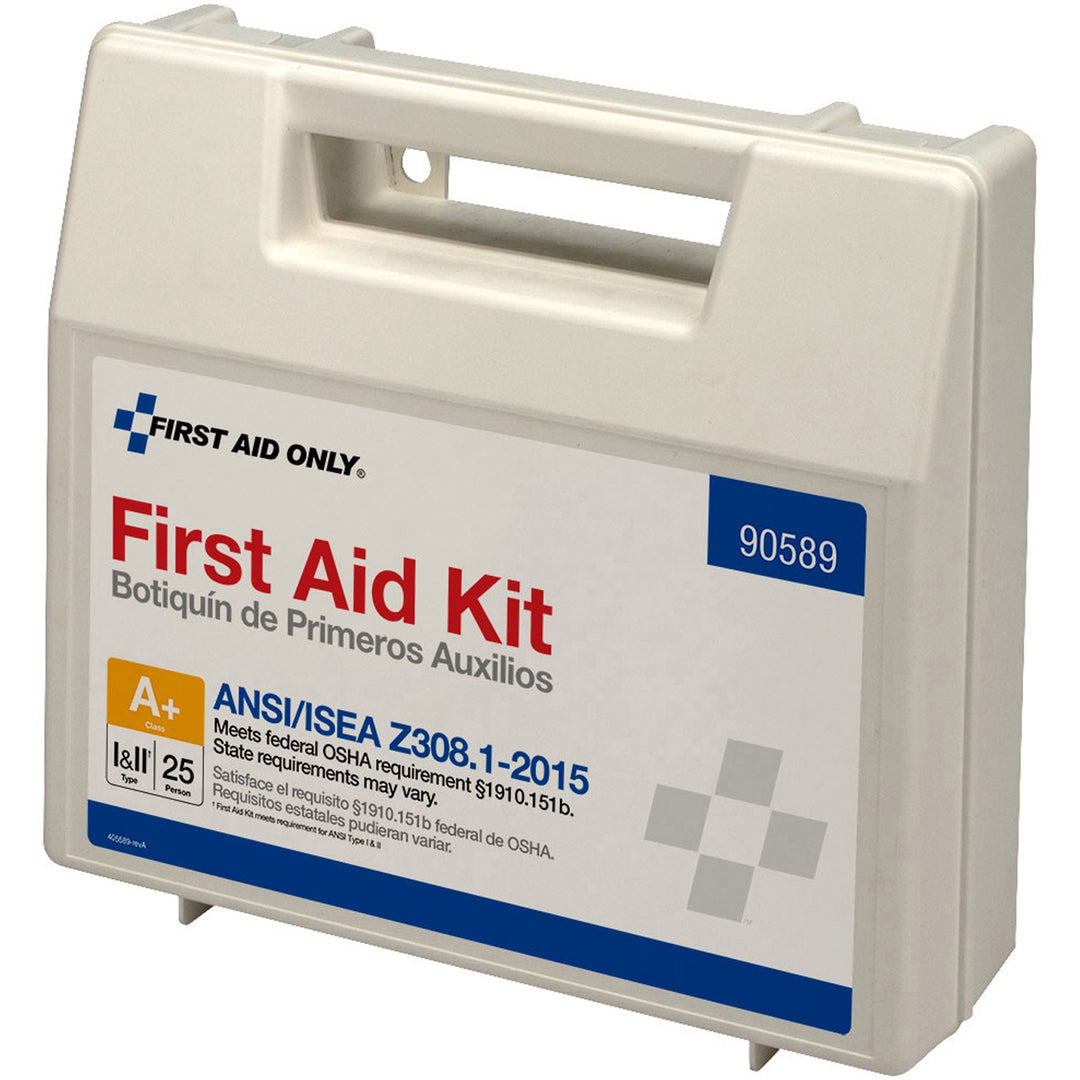 Image of First Aid Only 90589 25-Person Bulk Plastic First Aid Kit, ANSI Compliant, 141 x Piece(s) For 25 x Individual(s), 1 Each