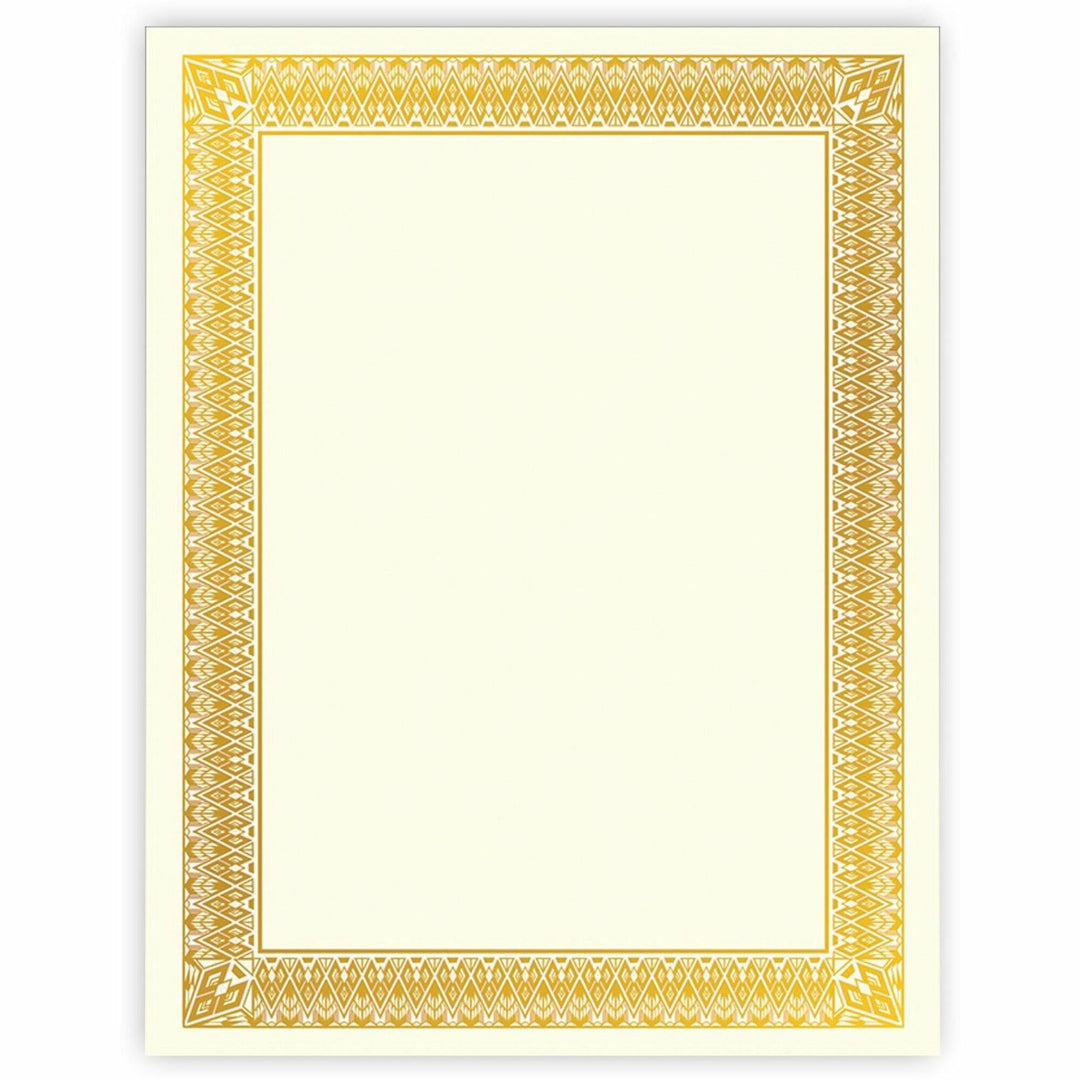 Image of Geographics® Award Certificates, 8.5 x 11, Ivory with Elegant Gold Border, 15/Pack