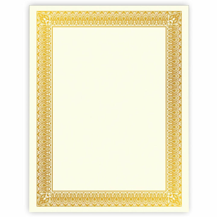 Image of Geographics® Award Certificates, 8.5 x 11, Ivory with Elegant Gold Border, 15/Pack