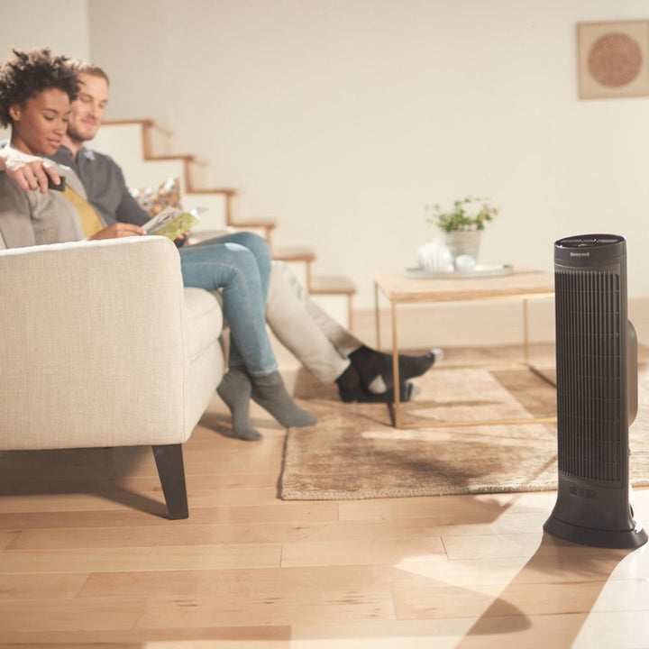 Image of Honeywell Digital Tower Heater,Remote,Motion Sensor,23-1/2"H,Black