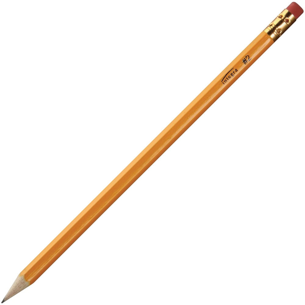 Image of Integra Pencils, Woodcase, No. 2 Lead, Pre-Sharpened, 1 DZ, Yellow