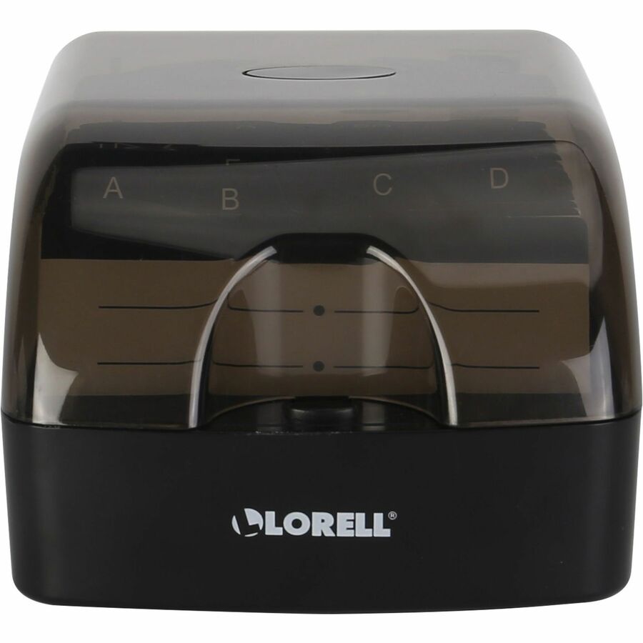Image of Lorell 01028 Desktop Business Card File, 350 Card Capacity, Black, Clear, 1 Each