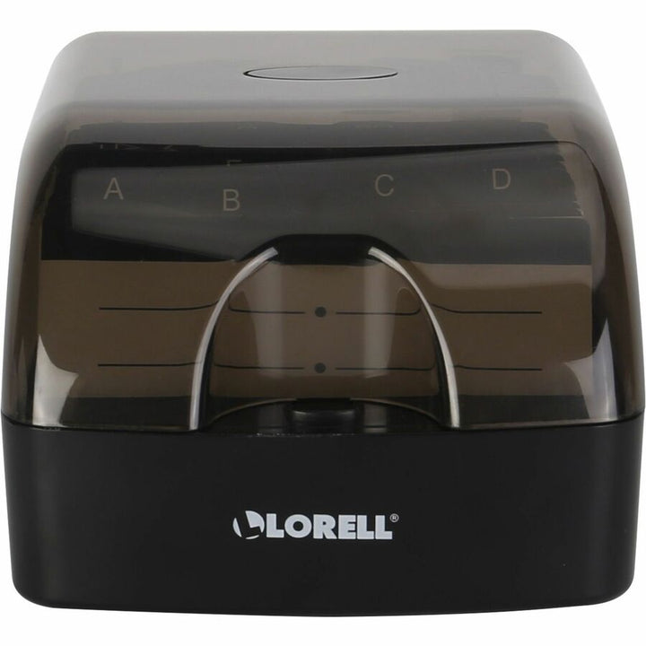 Image of Lorell 01028 Desktop Business Card File, 350 Card Capacity, Black, Clear, 1 Each