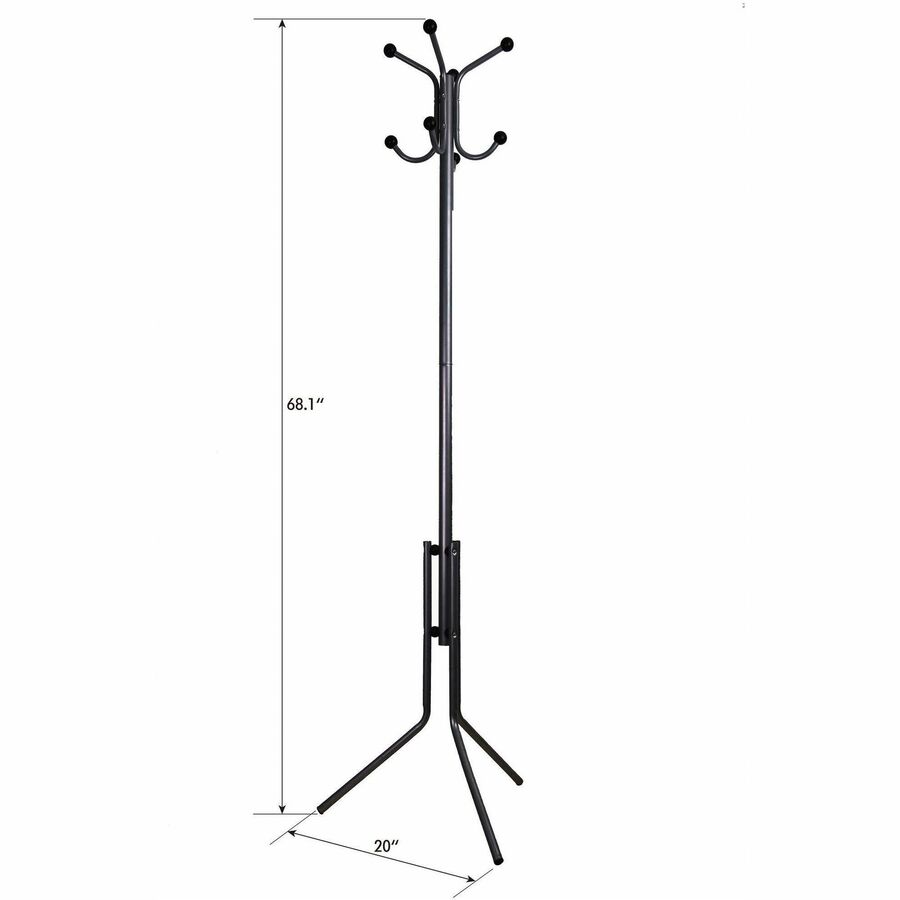 Image of Lorell Coat Rack, 19"x20"x63-2/5", Silver