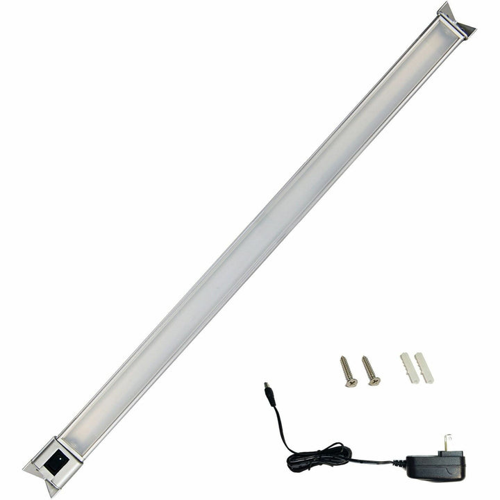 Image of Lorell 13200 Under Cabinet Task Light, 7 W LED Bulb, Adjustable Angle, 420 lm Lumens, Undercabinet Mountable, Silver, for Cabinet, Indoor, 1 Each