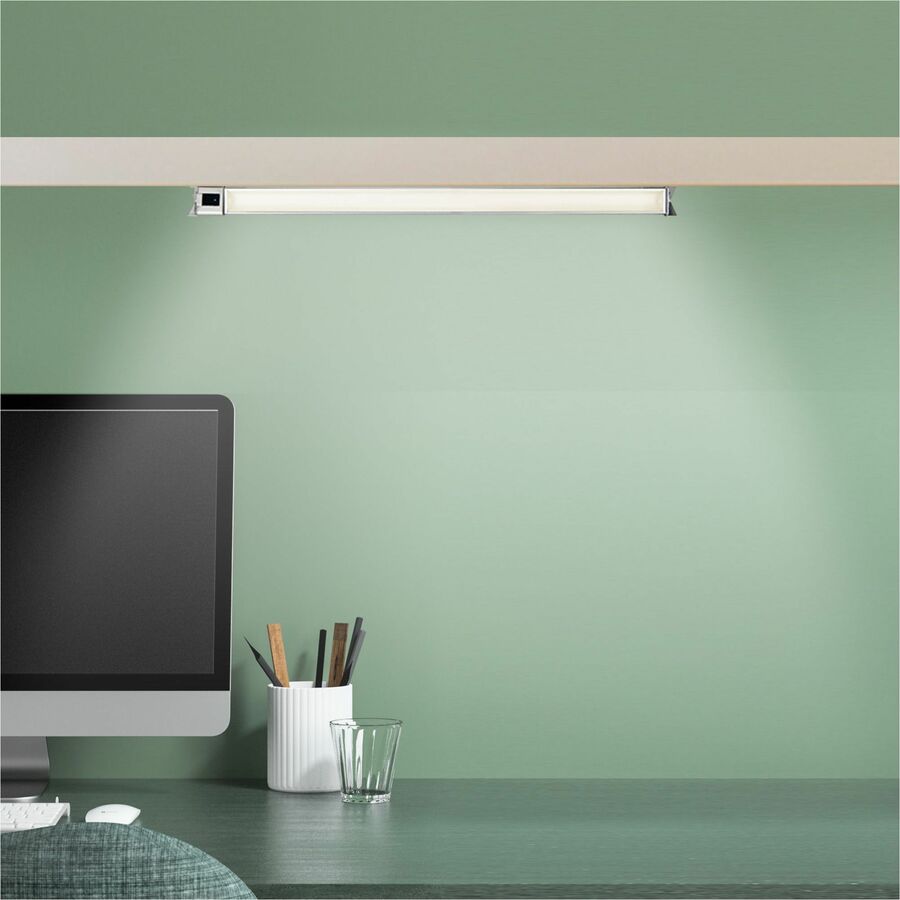 Image of Lorell 13200 Under Cabinet Task Light, 7 W LED Bulb, Adjustable Angle, 420 lm Lumens, Undercabinet Mountable, Silver, for Cabinet, Indoor, 1 Each