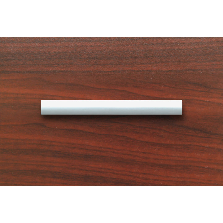 Image of Lorell 34346 Chateau Series Laminate Drawer Modern Pulls, Modern, 5.88" W x 0.63" D x 1.13" Height, Aluminum Alloy, Silver, 2 / Pack