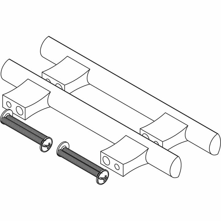 Image of Lorell 34346 Chateau Series Laminate Drawer Modern Pulls, Modern, 5.88" W x 0.63" D x 1.13" Height, Aluminum Alloy, Silver, 2 / Pack