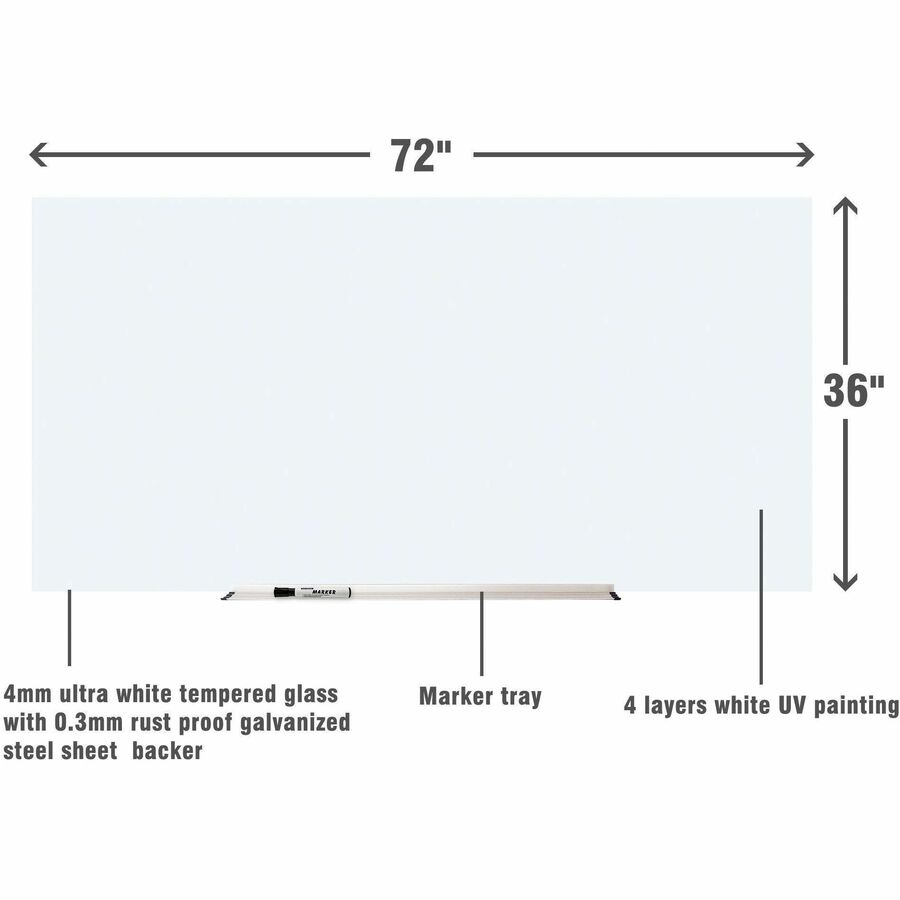 Image of Lorell Calendar Board, Dry-Erase/Magnetic, 36"x72", White