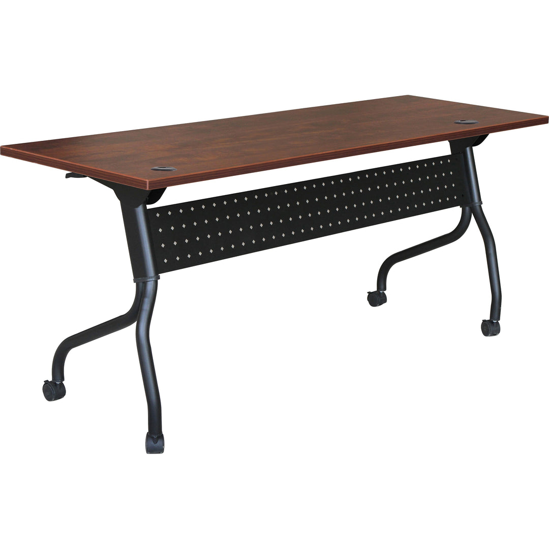 Image of Lorell Training Table, 72"x23-3/5"x29-1/2", Cherry/Black