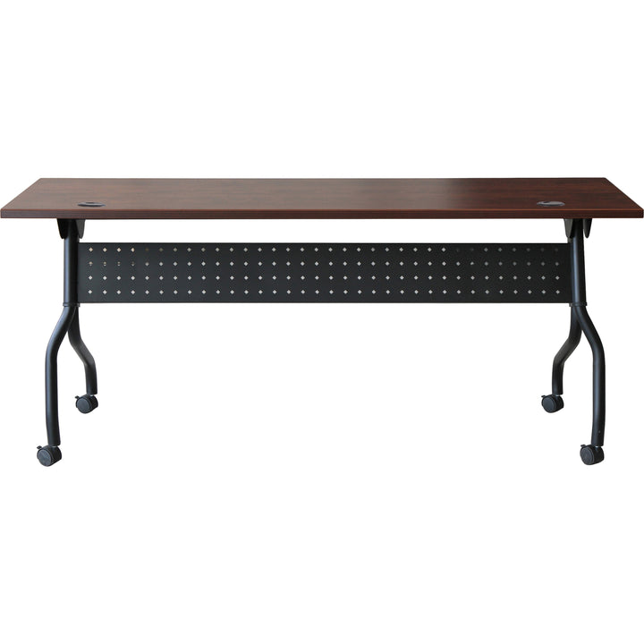 Image of Lorell Training Table, 72"x23-3/5"x29-1/2", Cherry/Black