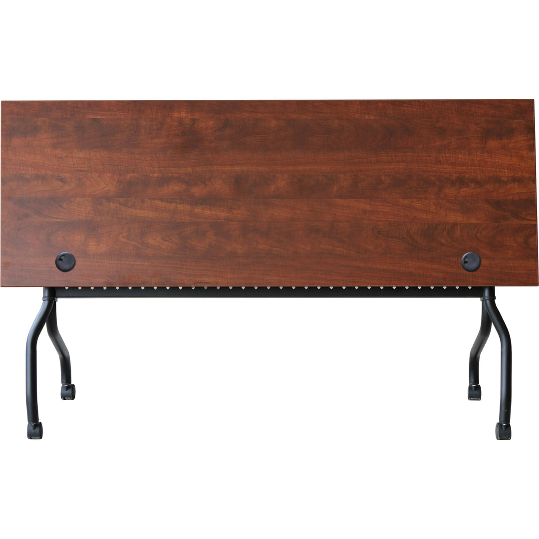 Image of Lorell Training Table, 72"x23-3/5"x29-1/2", Cherry/Black