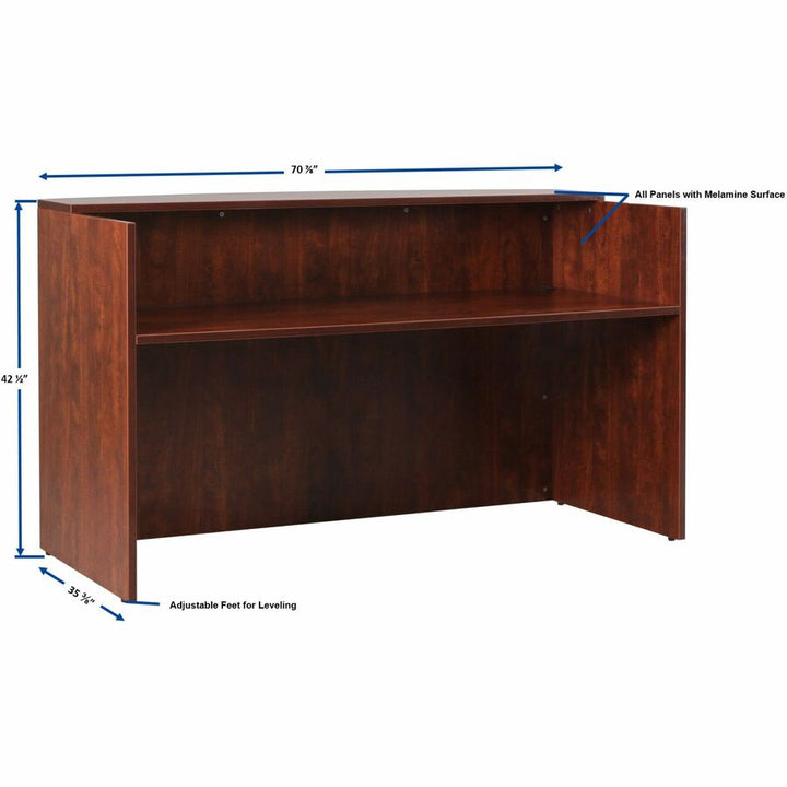 Image of Lorell Reception Desk, 35-2/5"x71"x42-1/2", Cherry