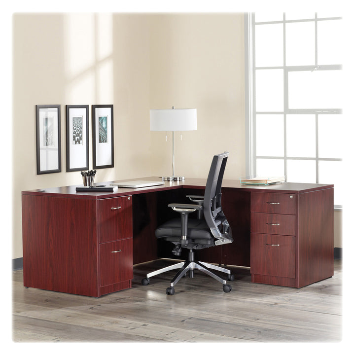 Image of Lorell Reception Desk, 72"x36"x42-1/2", Mahogany