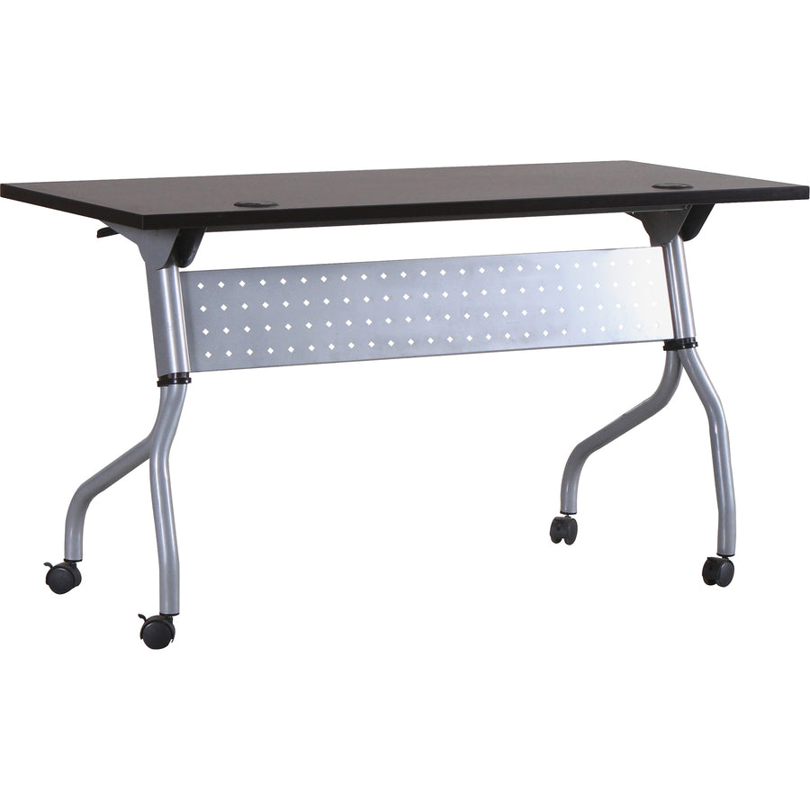 Image of Lorell Training Table, 48"x23-1/2"x29-1/2", Espresso/Silver