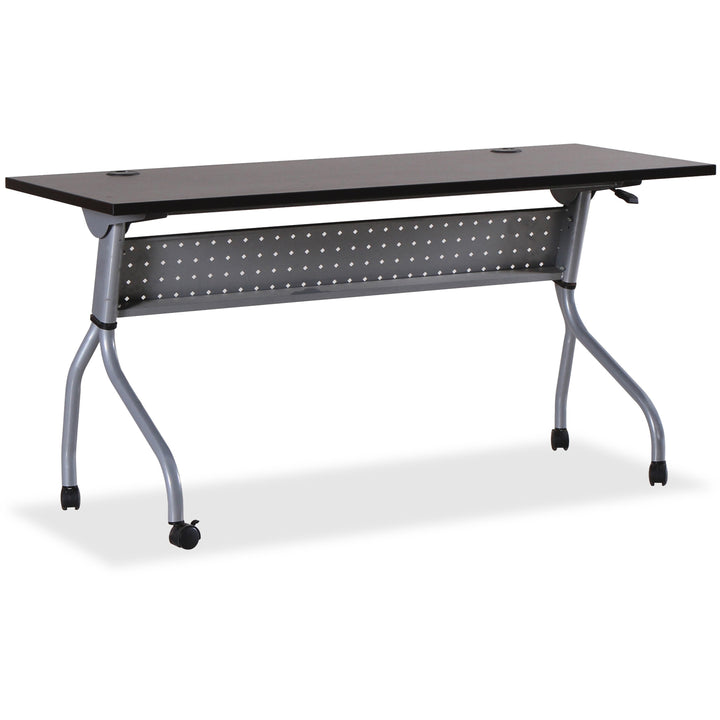 Image of Lorell Training Table, 60"x23-1/2"x29-1/2", Espresso/Silver