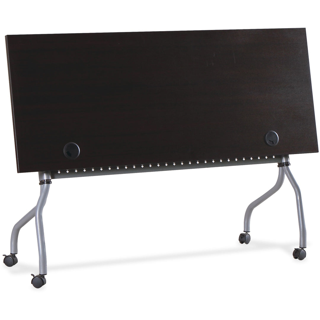 Image of Lorell Training Table, 60"x23-1/2"x29-1/2", Espresso/Silver