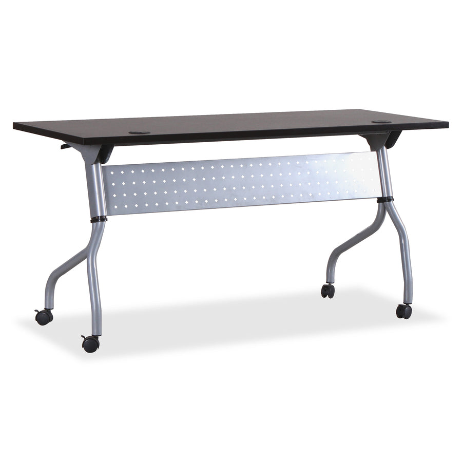 Image of Lorell Training Table, 60"x23-1/2"x29-1/2", Espresso/Silver