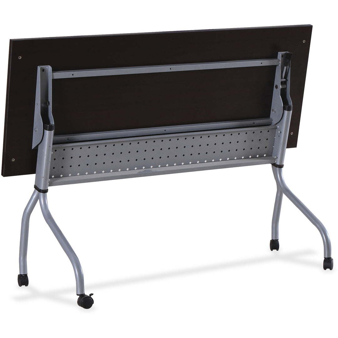 Image of Lorell Training Table, 60"x23-1/2"x29-1/2", Espresso/Silver