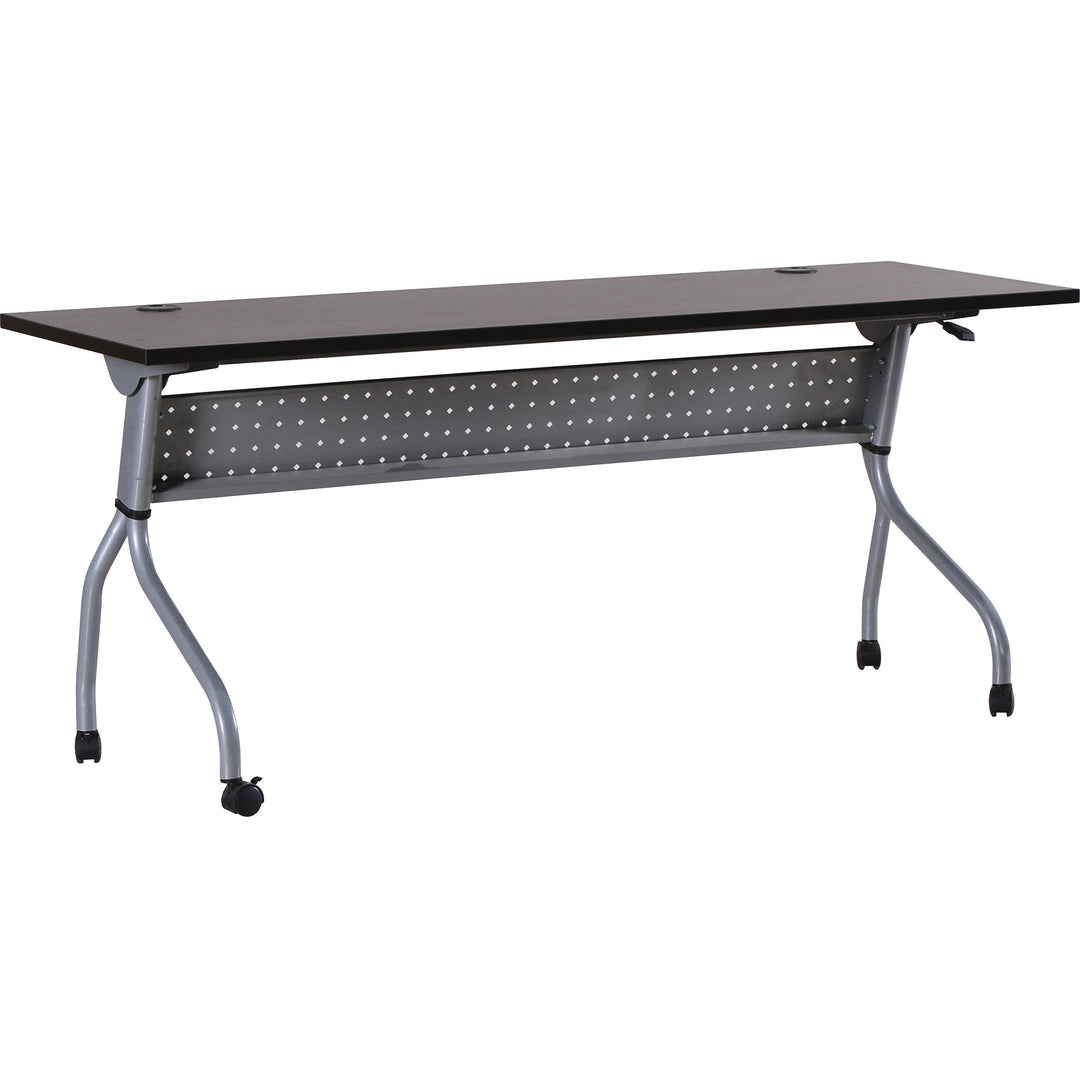 Image of Lorell Training Table, 72"x23-1/2"x29-1/2", Espresso/Silver