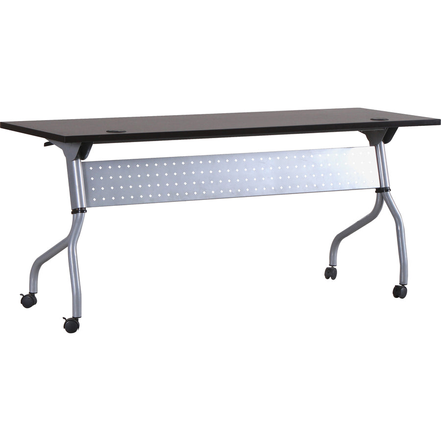 Image of Lorell Training Table, 72"x23-1/2"x29-1/2", Espresso/Silver