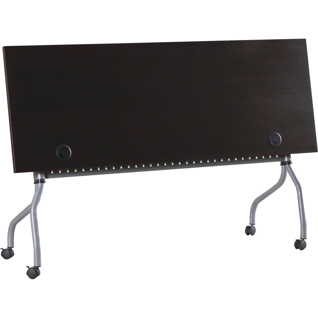 Image of Lorell Training Table, 72"x23-1/2"x29-1/2", Espresso/Silver