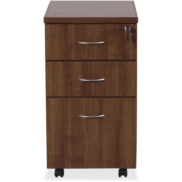 Image of Lorell File Cabinet, Mobile, B/B/F, 16"x22"x28-1/4", Walnut
