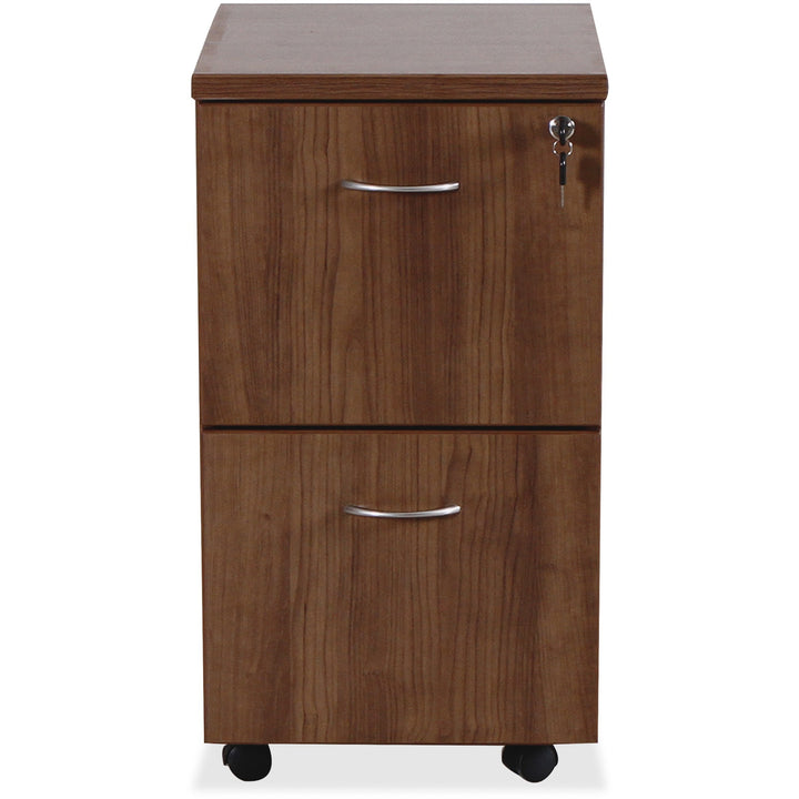 Image of Lorell Mobile F/F Pedestal, 16"x22"x28-1/4", Walnut