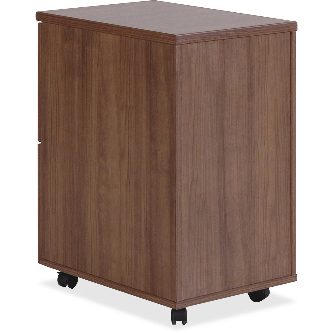 Image of Lorell Mobile F/F Pedestal, 16"x22"x28-1/4", Walnut
