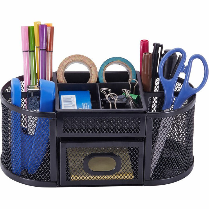 Image of Lorell Mesh Organizer, Steel, 4-5/8"x9-5/8"x4", Black
