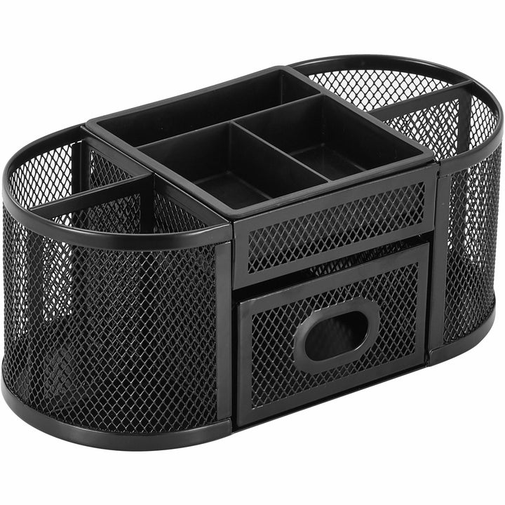 Image of Lorell Mesh Organizer, Steel, 4-5/8"x9-5/8"x4", Black