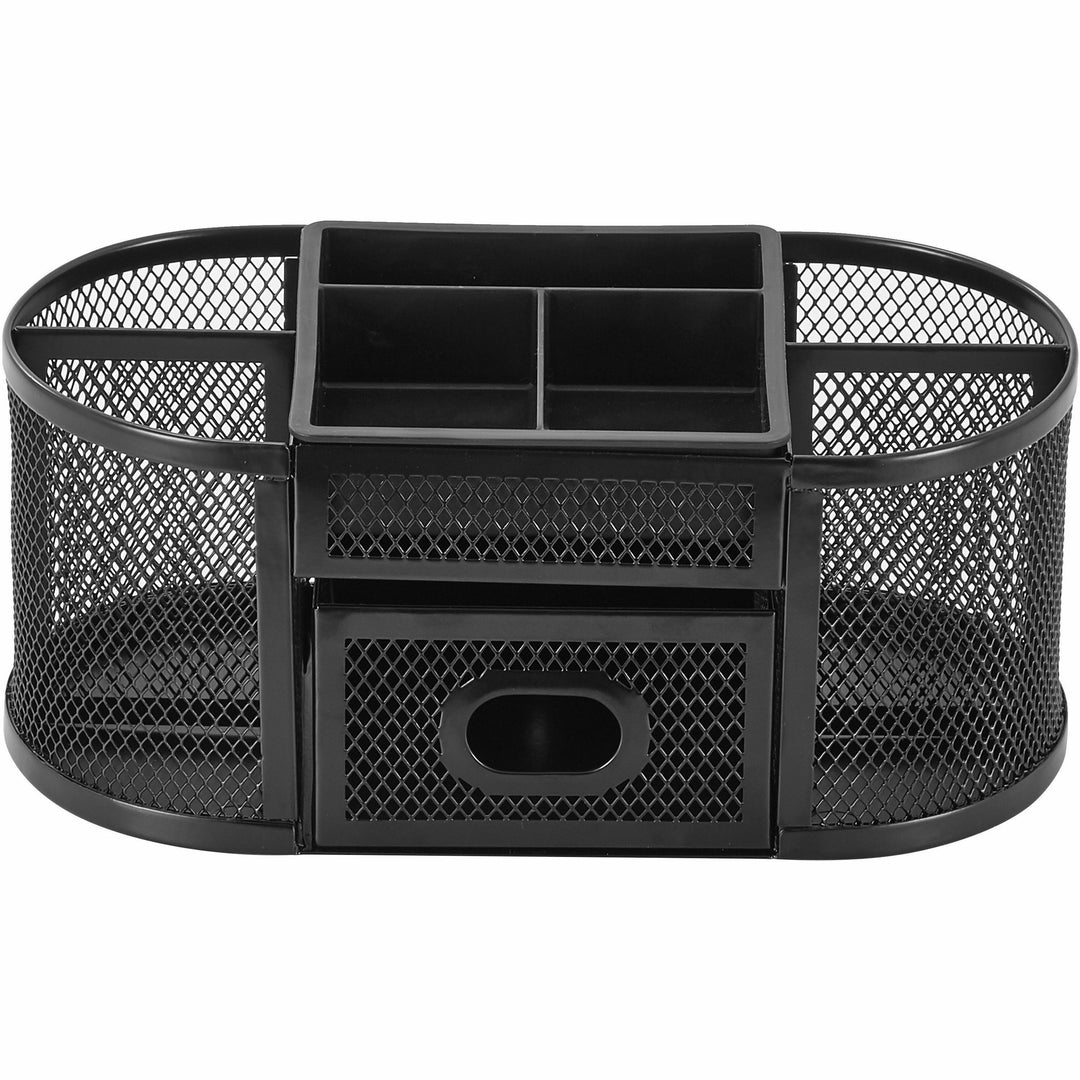 Image of Lorell Mesh Organizer, Steel, 4-5/8"x9-5/8"x4", Black